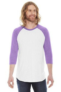 American Apparel BB453W - Unisex Poly-Cotton 3/4-Sleeve Raglan T-Shirt