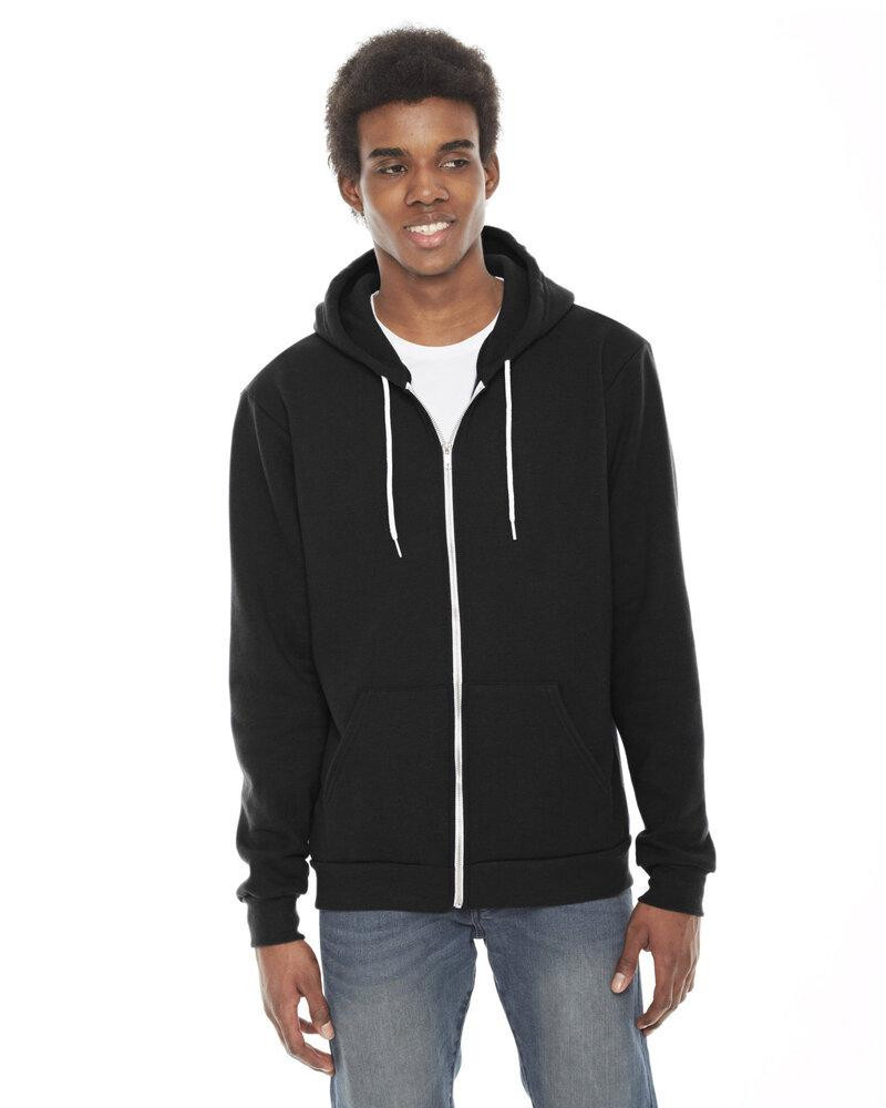 American Apparel F497W - Unisex Flex Fleece Zip Hoodie - Black | Wordans USA