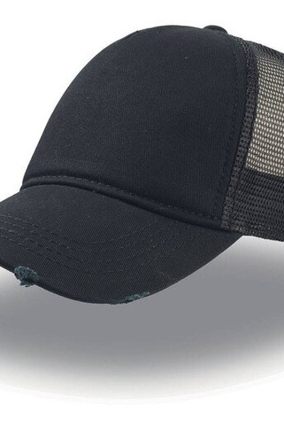 Atlantis AT082 - Vintage Distressed Trucker Cap with Mesh Panels