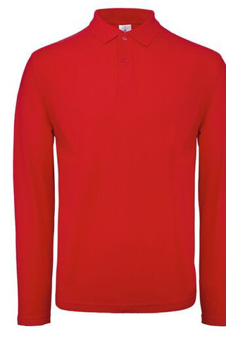 B&C ID1LS - Heren Polo Met Lange Mouwen en Kraag