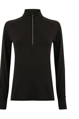Tombo TL563 - Långärmad sport-T-shirt med Dragkedja för kvinnor