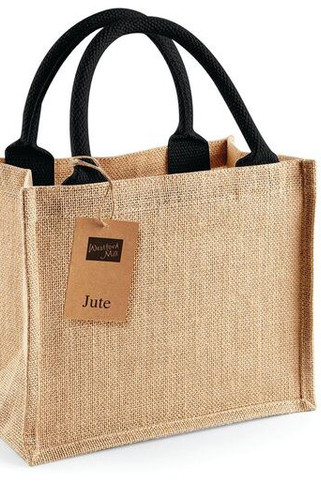 Westford mill WM412 - Eco-Friendly Burlap Tote with Cotton Handles