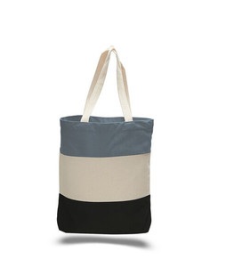 Q-Tees Q125900 - Canvas Tri-Color Professional Tote Bag