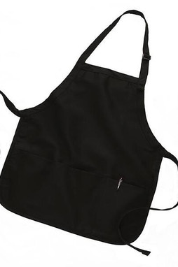 Q-Tees Q4250 - Medium Length Apron with 3 Compartment Pouch