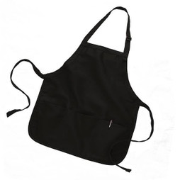 Q-Tees Q4250 - Medium Length Apron with 3 Compartment Pouch