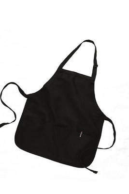 Q-Tees Q4250 - Medium Length Apron with 3 Compartment Pouch
