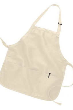 Q-Tees Q4250 - Medium Length Apron with 3 Compartment Pouch