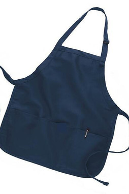Q-Tees Q4250 - Medium Length Apron with 3 Compartment Pouch