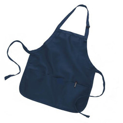 Q-Tees Q4250 - Medium Length Apron with 3 Compartment Pouch