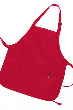 Q-Tees Q4250 - Medium Length Apron with 3 Compartment Pouch