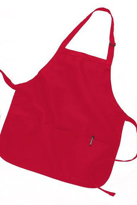 Q-Tees Q4250 - Medium Length Apron with 3 Compartment Pouch