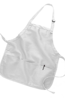 Q-Tees Q4250 - Medium Length Apron with 3 Compartment Pouch