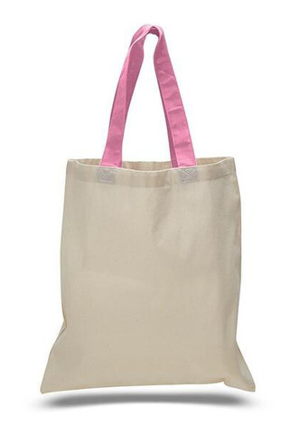 Q-Tees QTB6000 - Economical Tote Bag with Colored Handles