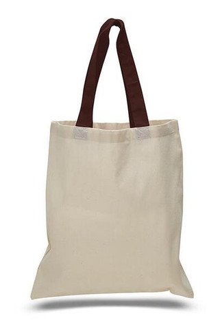 Q-Tees QTB6000 - Economical Tote Bag with Colored Handles
