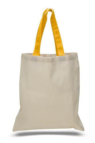 Q-Tees QTB6000 - Economical Tote Bag with Colored Handles