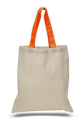 Q-Tees QTB6000 - Economical Tote Bag with Colored Handles