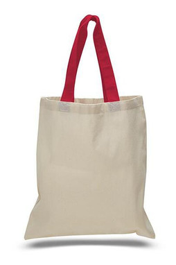 Q-Tees QTB6000 - Economical Tote Bag with Colored Handles