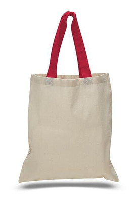 Q-Tees QTB6000 - Economical Tote Bag with Colored Handles