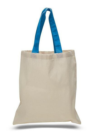 Q-Tees QTB6000 - Economical Tote Bag with Colored Handles