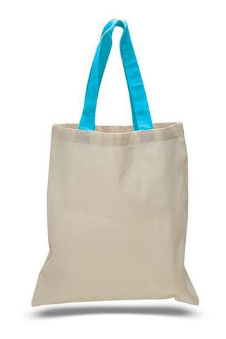Q-Tees QTB6000 - Economical Tote Bag with Colored Handles