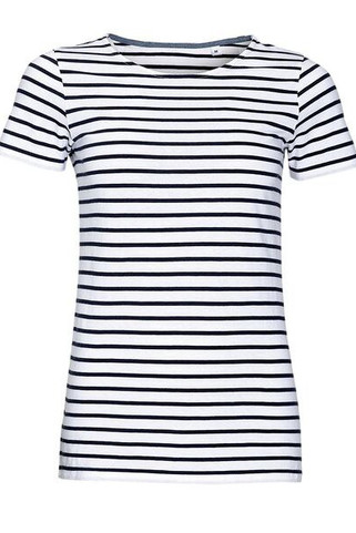 SOLS 01399 - MILES WOMEN Round Neck Striped T Shirt