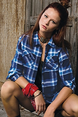 Burnside 5210 - LADIES' WOVEN PLAID FLANNEL