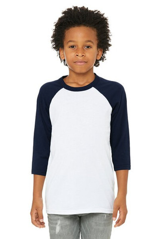 Bella+Canvas C3200Y - YOUTH JERSEY 3/4 SLEEVE BASEBALL TEE