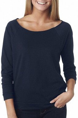 Next Level 6951 - Ladies Terry Raw Edge Three-Quarter Sleeve Raglan