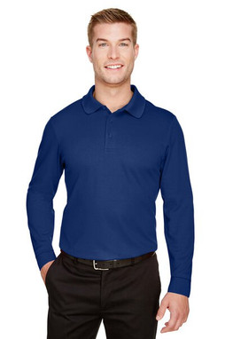 Devon & Jones DG20L - Polo Performance Luxe pour Hommes à Manches Longues