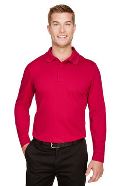 Devon & Jones DG20L - Mens CrownLux Performance Plaited Long-Sleeve Polo