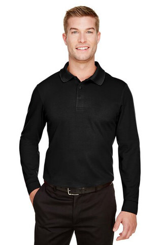 Devon & Jones DG20LT - Mens Tall CrownLux Performance Plaited Long-Sleeve Polo