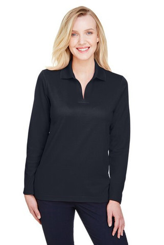Devon & Jones DG20LW - Ladies CrownLux Performance Plaited Long-Sleeve Polo
