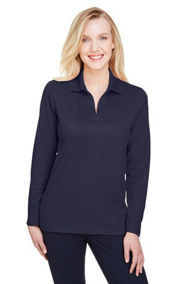 Devon & Jones DG20LW - Ladies CrownLux Performance Plaited Long-Sleeve Polo