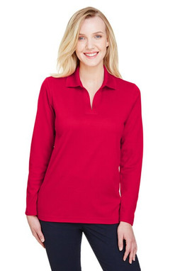 Devon & Jones DG20LW - Ladies CrownLux Performance Plaited Long-Sleeve Polo