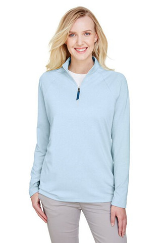Devon & Jones DG480W - Womens Performance Micro-Stripe Quarter-Zip Pullover