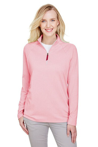 Devon & Jones DG480W - Womens Performance Micro-Stripe Quarter-Zip Pullover