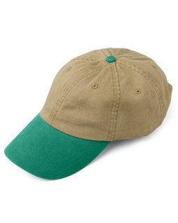 Adams LP102 - Vintage Khaki Cotton Cap with Leather Strap