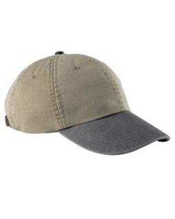 Adams LP102 - Vintage Khaki Cotton Cap with Leather Strap