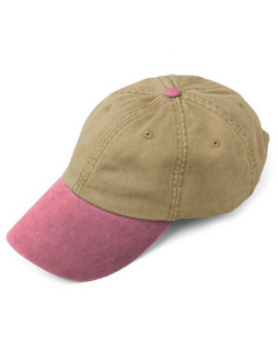 Adams LP102 - Vintage Khaki Cotton Cap with Leather Strap