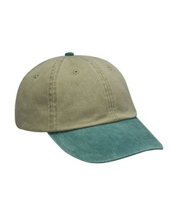 Adams LP102 - Vintage Khaki Cotton Cap with Leather Strap
