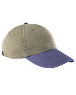 Adams LP102 - Vintage Khaki Cotton Cap with Leather Strap
