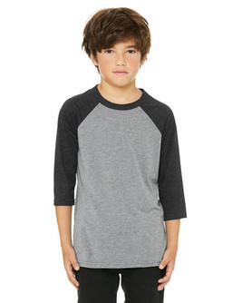 BELLA+CANVAS B3200Y - Youth 3/4 Sleeve Baseball Tee