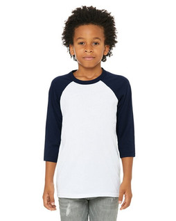 BELLA+CANVAS B3200Y - Youth 3/4 Sleeve Baseball Tee