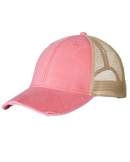 Adams OL102 - 6-Panel Pigment-Dyed Distressed Trucker Cap