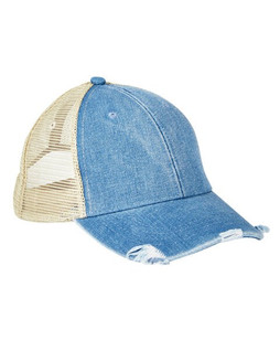 Adams OL102 - Gorra de camionero apenada teñida con pigmento de 6 paneles
