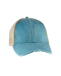 Adams OL102 - 6-Panel Pigment-Dyed Distressed Trucker Cap