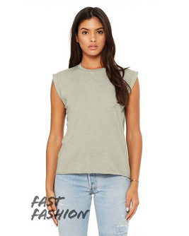 Bella+Canvas B8804 - Musculosa con mangas enrolladas para mujer