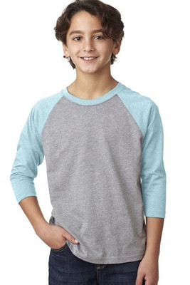 Next Level NL3352 - Remera de mangas Raglan 3/4 de cuello redondo para jóvenes