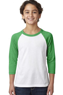 Next Level NL3352 - Remera de mangas Raglan 3/4 de cuello redondo para jóvenes