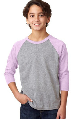 Next Level NL3352 - Remera de mangas Raglan 3/4 de cuello redondo para jóvenes